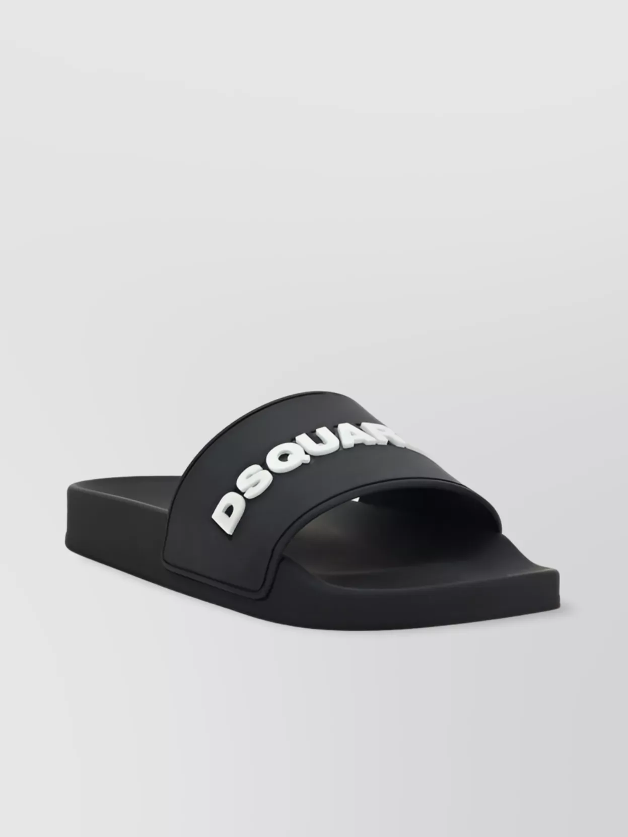 Dsquared2 Monogrammed Band Flat Sole Sandals In Black