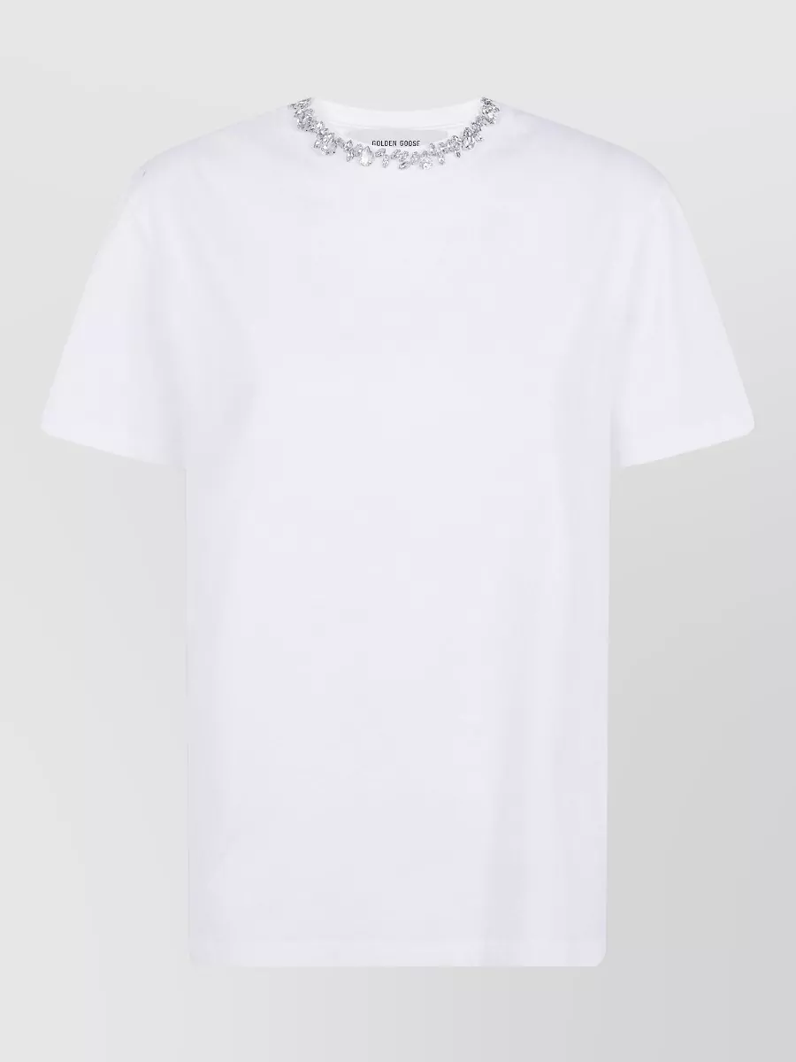 Golden Goose embroidered distressed cotton jersey t-shirt
