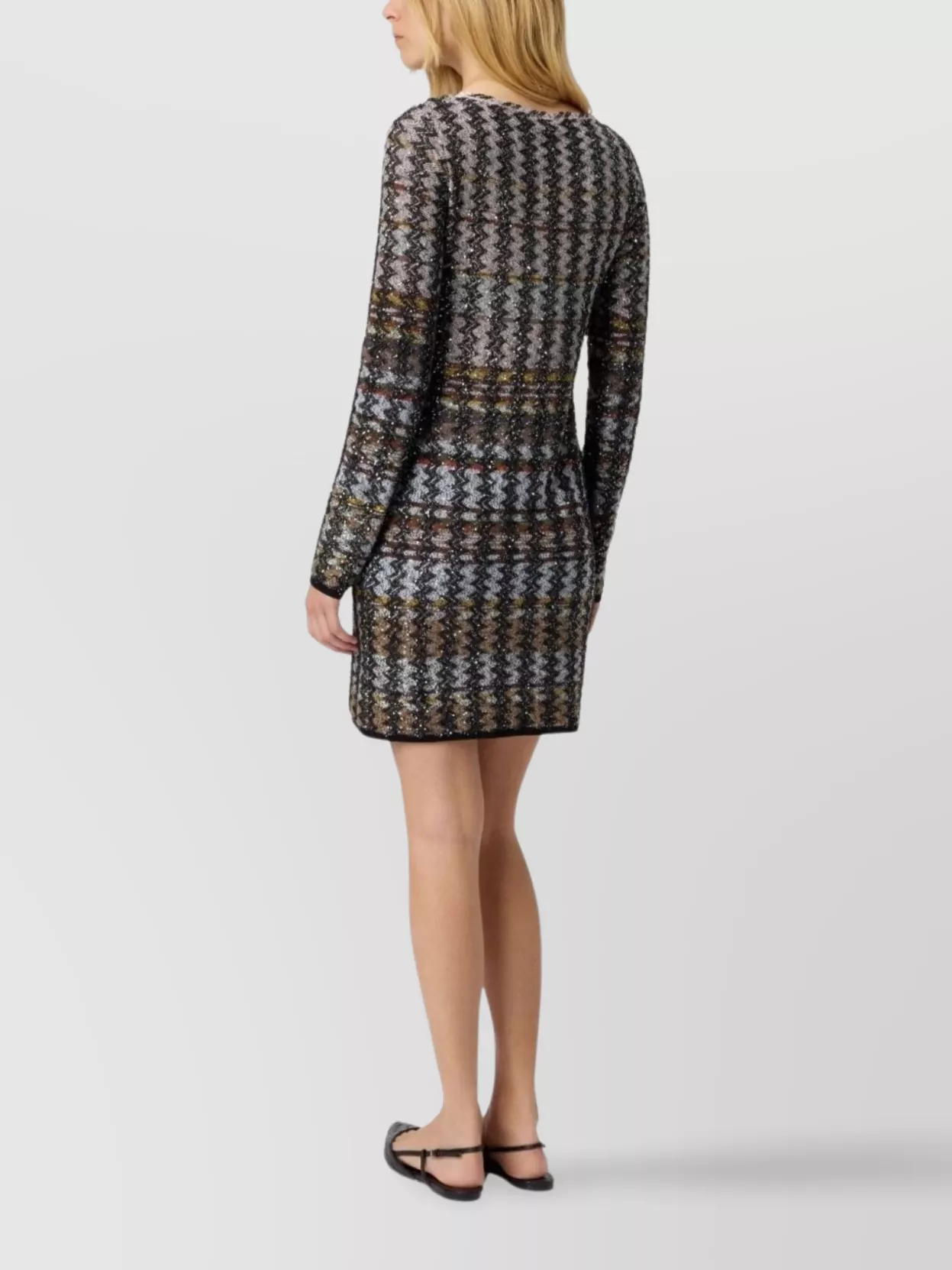 Missoni Houndstooth Mini Dress Long Sleeves