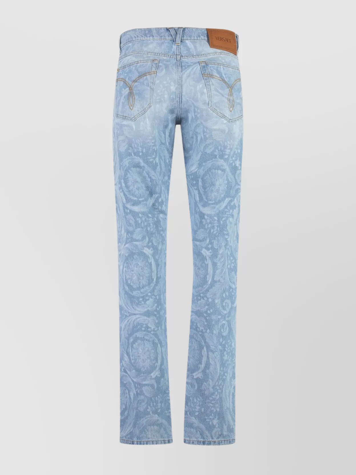 Versace Logo Print Straight-Leg Jeans