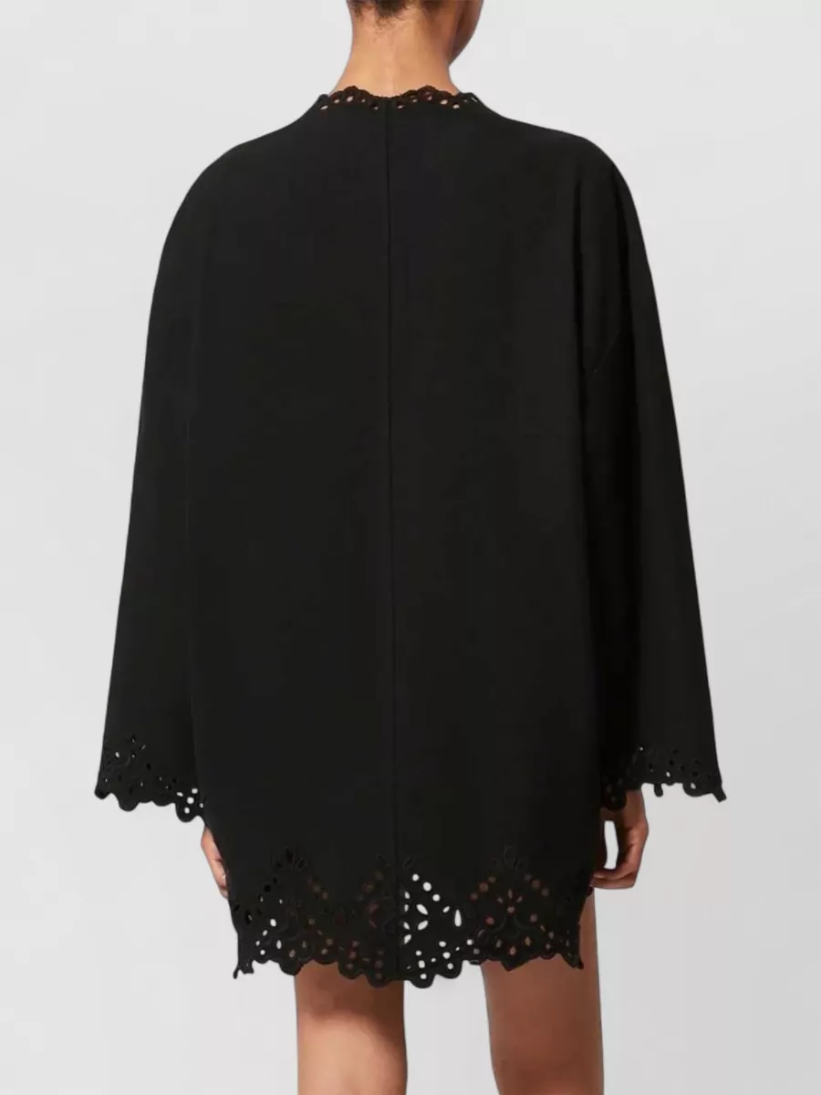 Isabel Marant Etoile Cotton V-Neck Long-Sleeve Mini Dress