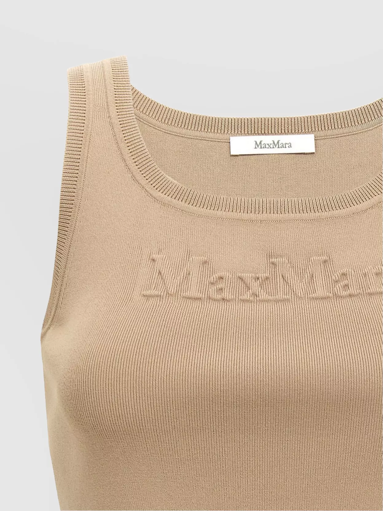 Shop Max Mara Ribbed Texture Sleeveless Knit Top