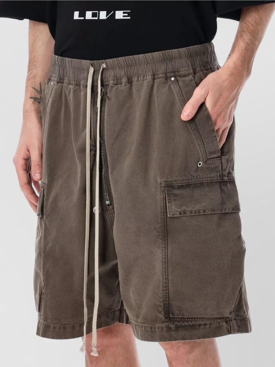 Rick Owens Drkshdw Cotton Knee-Length Relaxed-Fit Cargo Shorts
