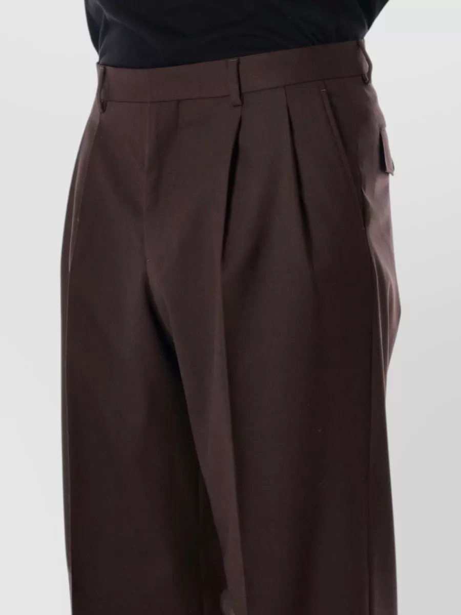 Sunflower wide-leg pleated tailored trousers
