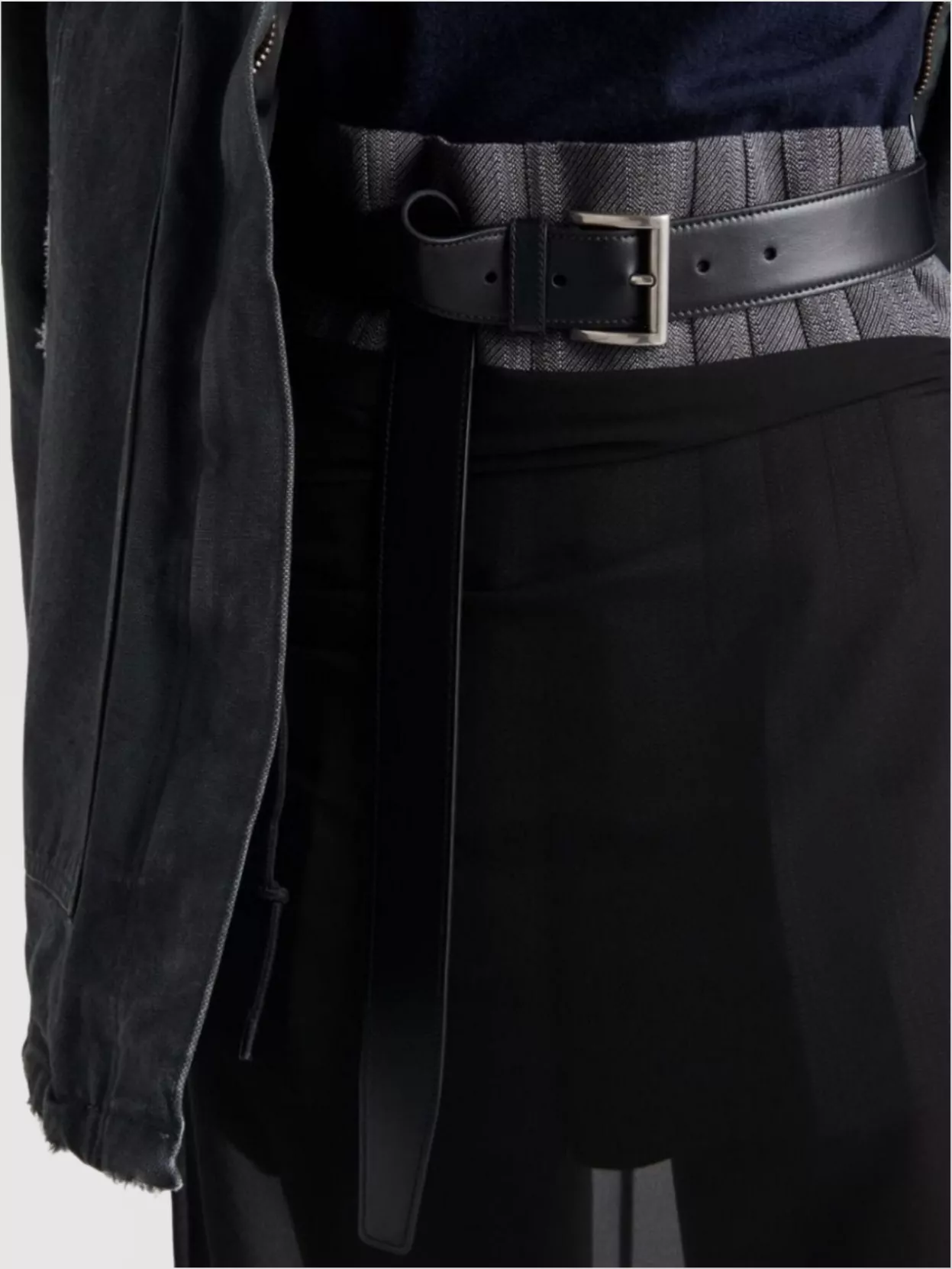Prada Black Georgette Midi Skirt