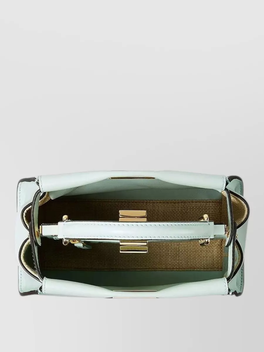Fendi Peekaboo Mini Leather Shoulder Bag