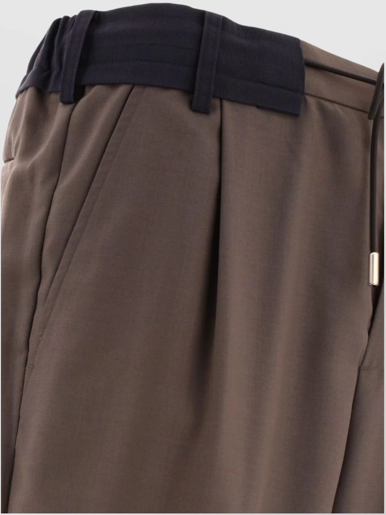 Sacai Trousers Drawstring With Belt Loops Cropped Length