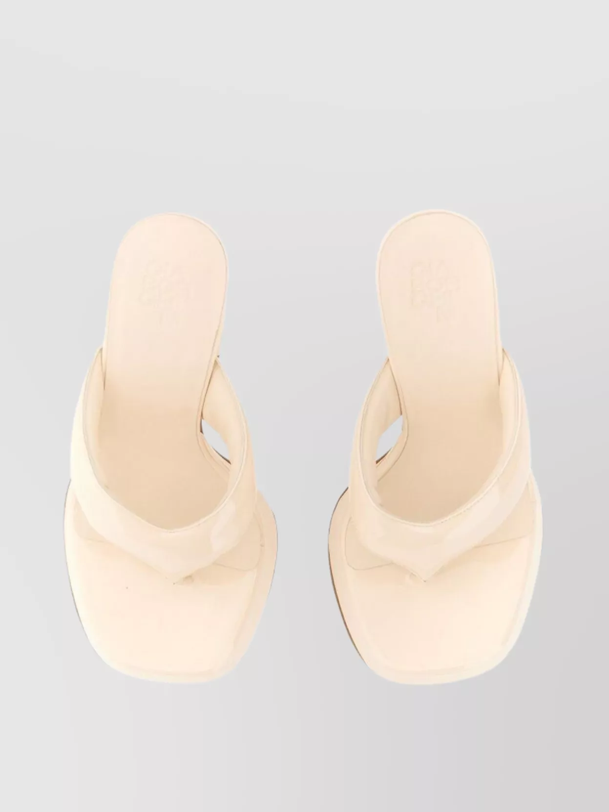Gia Borghini Block Heel Leather Sandal With Platform Sole In Neutral