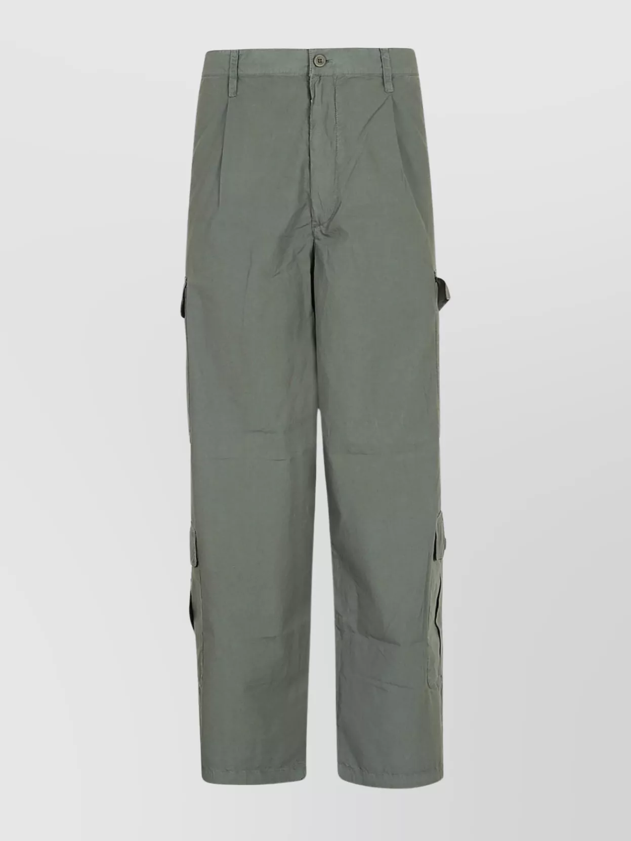 Shop Emporio Armani Wide Leg Cargo Trousers With Back Pockets