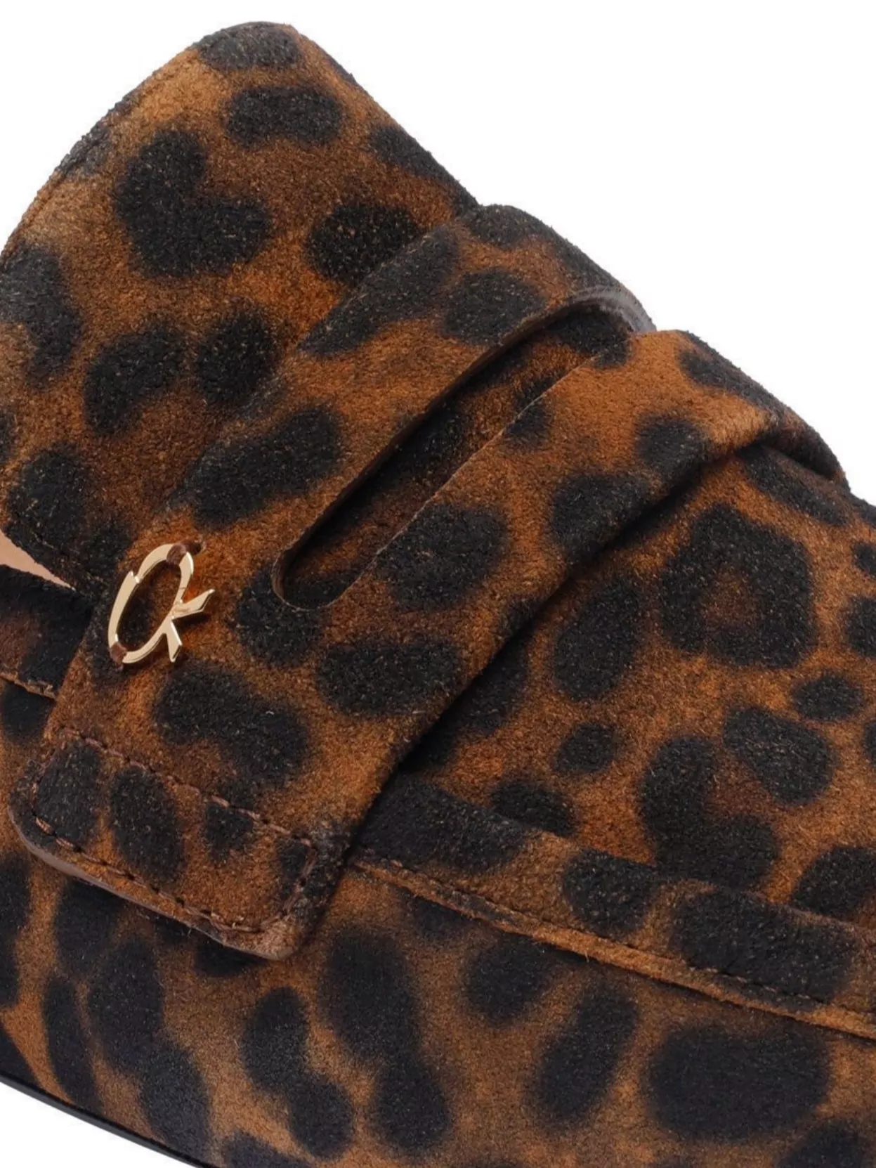 GIANVITO ROSSI ANIMALIER PRINT GIORGIA LOAFERS ROUND TOE