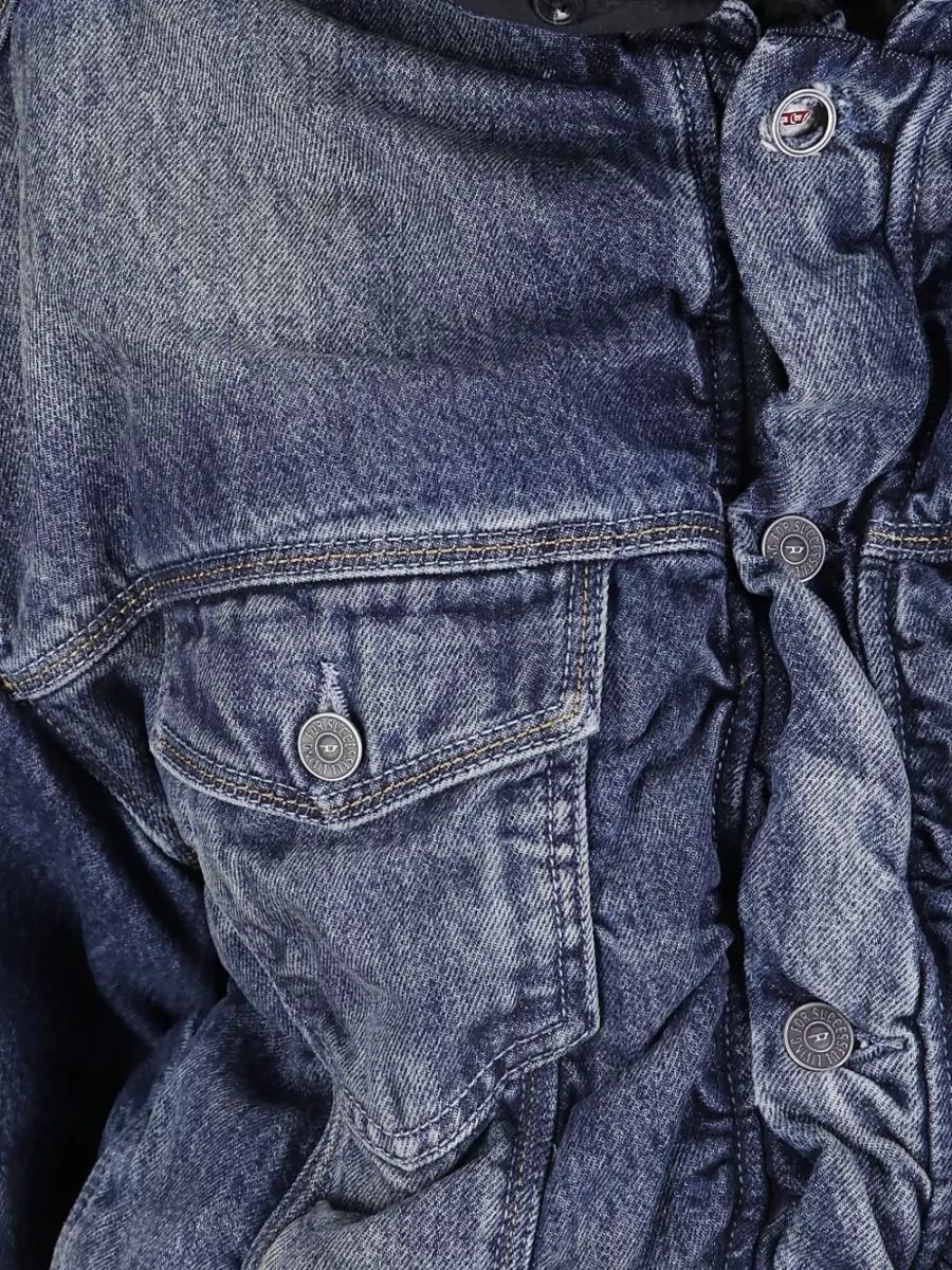 Diesel Denim Cropped Oversized Padded Jacket