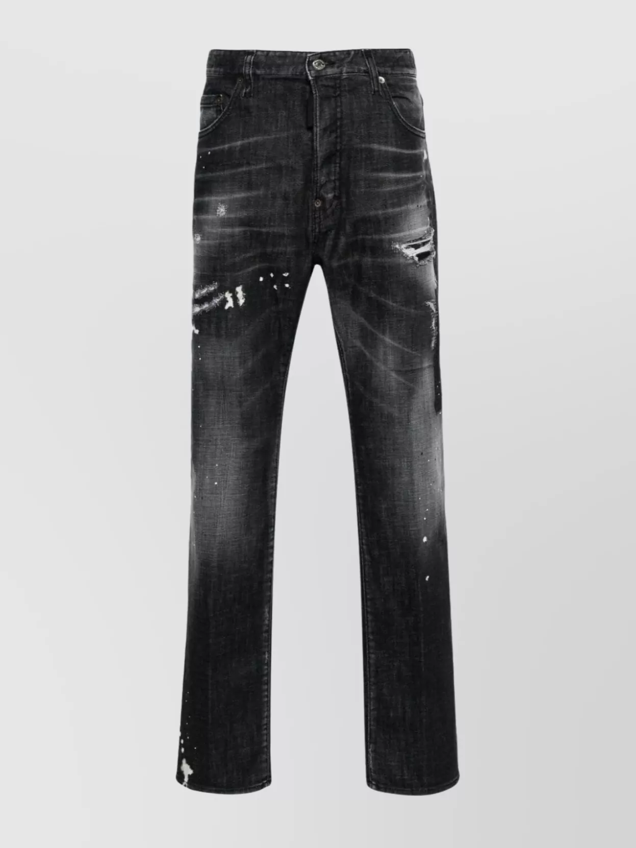 Shop Dsquared2 Straight Leg Trousers Distressed Detail