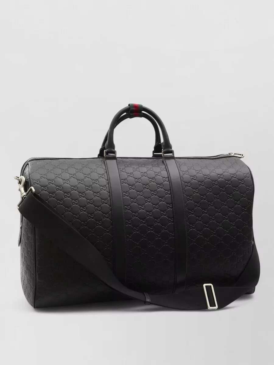 Gucci Gg Enblem Large Leather Duffle Bag