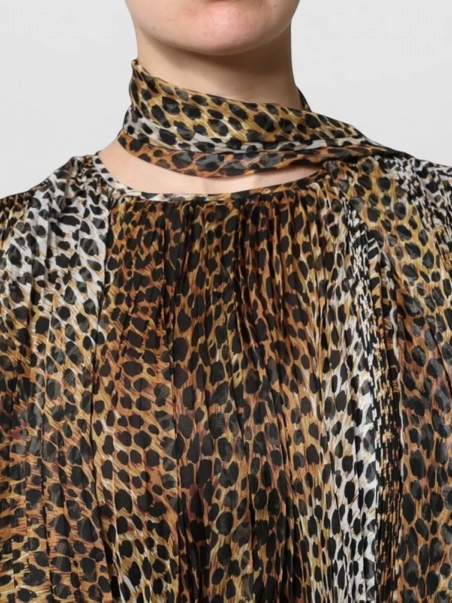 Dolce&Gabbana Leopard-Print Chiffon Mini Dress