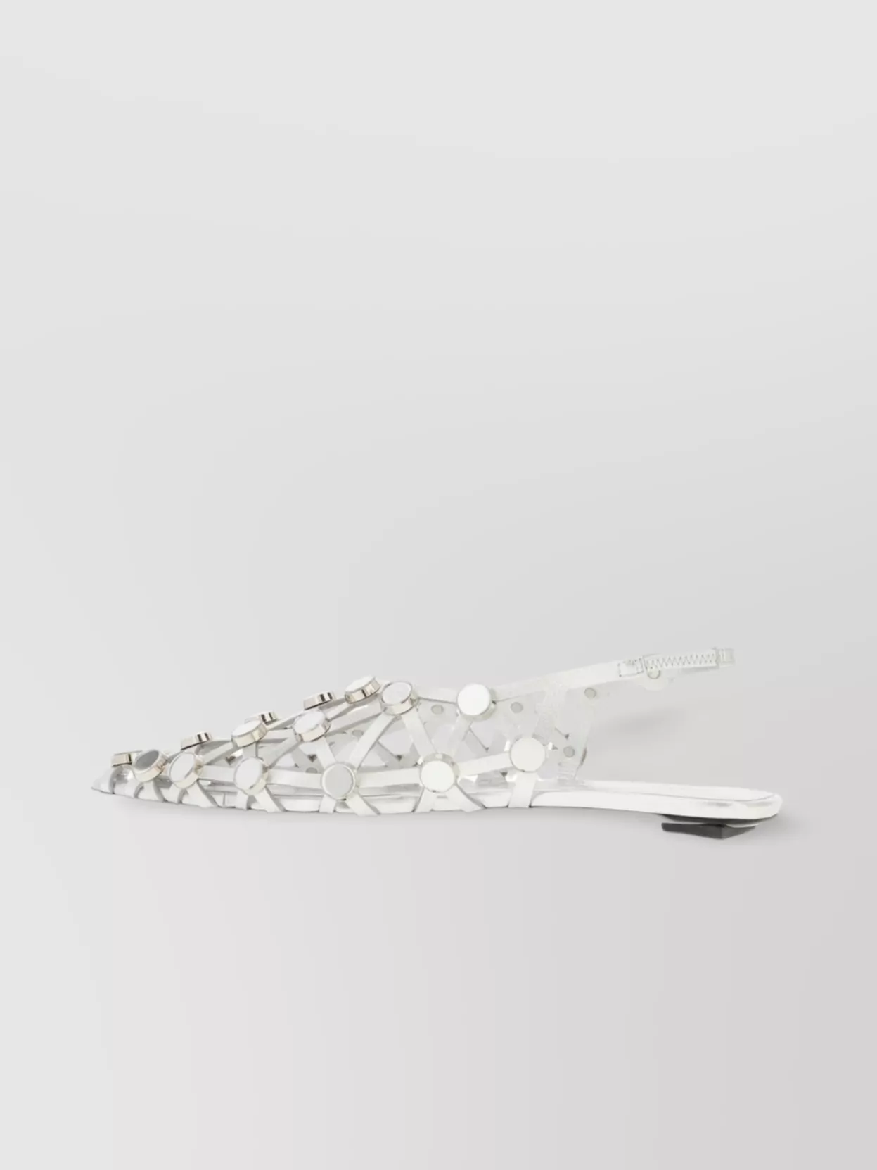 ATTICO GRID BALLERINAS WITH MIRROR SURFACE AND STUDS