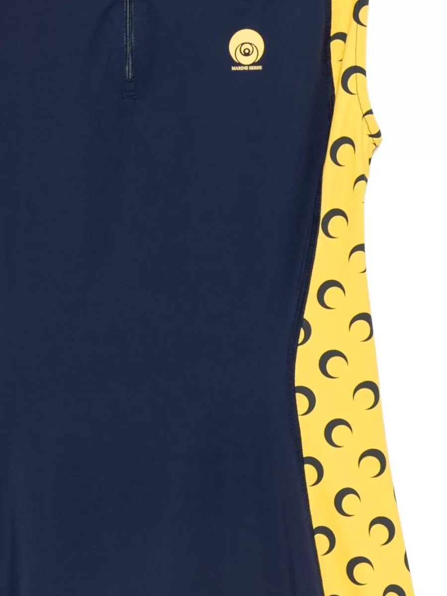 Marine Serre Ribbed Athleisure Polo Mini Dress