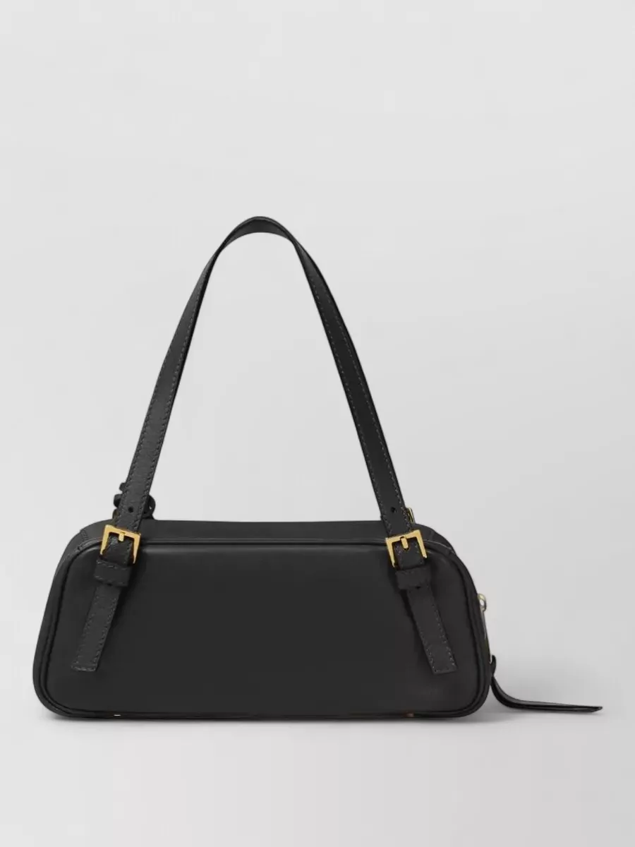 Versace Lamb Leather Shoulder Bag Gold Hardware