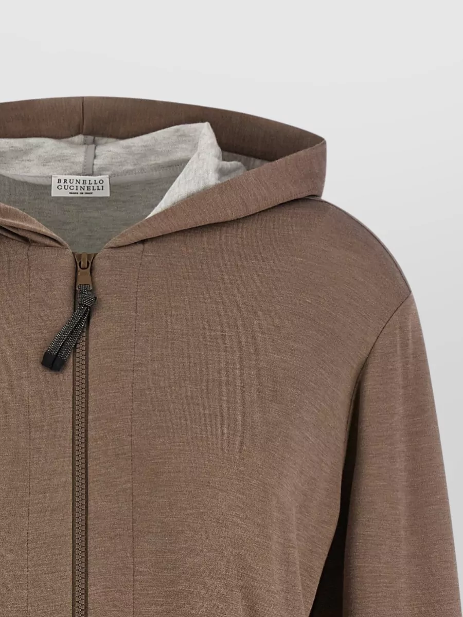 Brunello Cucinelli Silk Cotton Zip-Up Hoodie