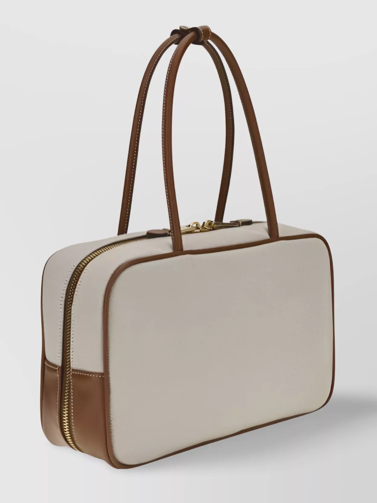 Miu Miu Crafted Canvas And Leather Shoulder Bag In Neutral