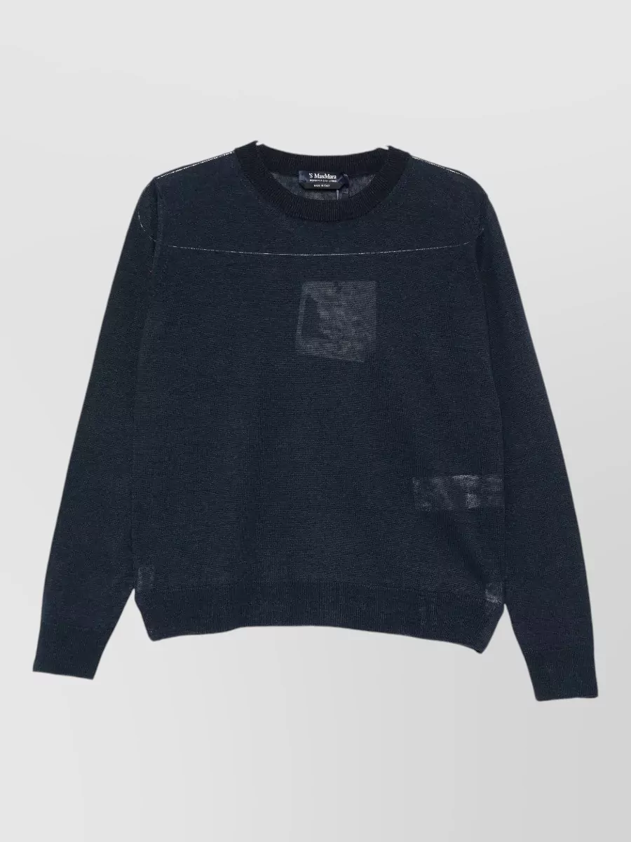 S Max Mara linen ribbed crew-neck jumper