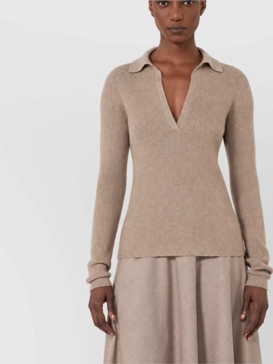 Max Mara Cashmere Fine-Knit Polo Sweater