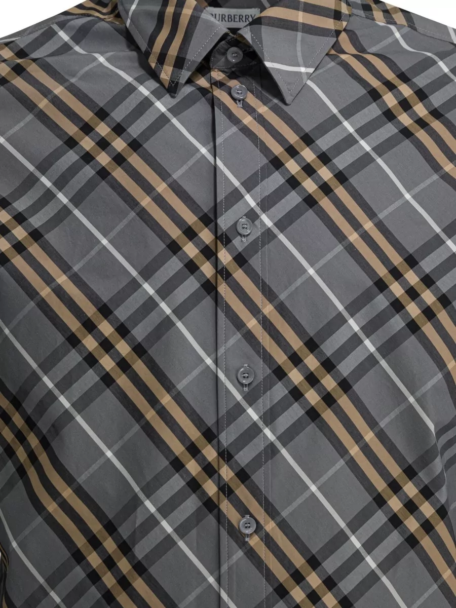Burberry Checked Cotton Long-Sleeve Shirt