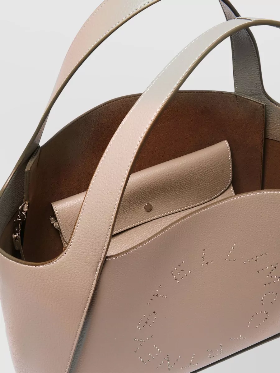 Stella Mccartney Tote Bag Embossed Grainy Double Handles
