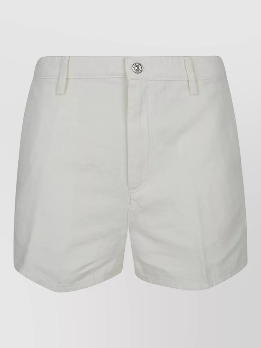 7 For All Mankind Linen-blend straight-leg knee-length shorts