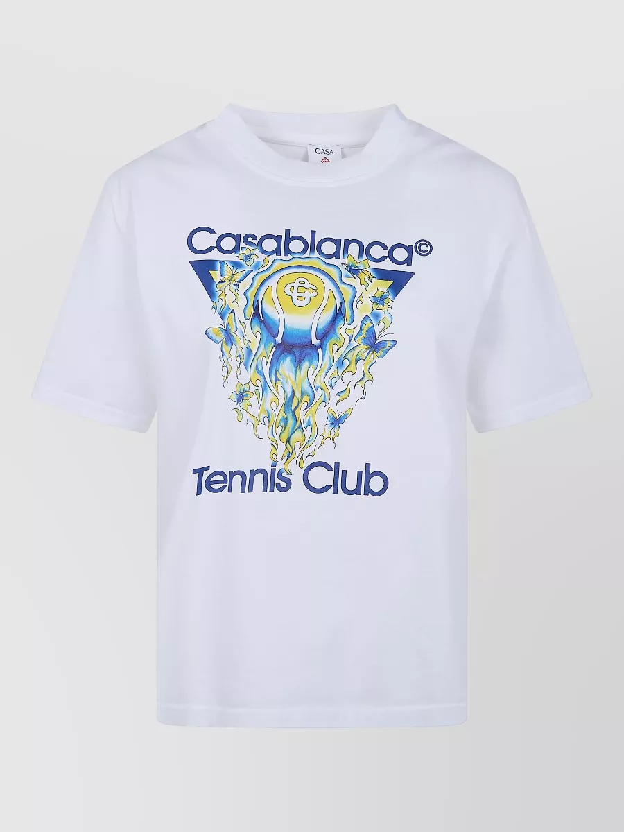 Casablanca Tennis Club Icon Graphic Crew Neck T-Shirt