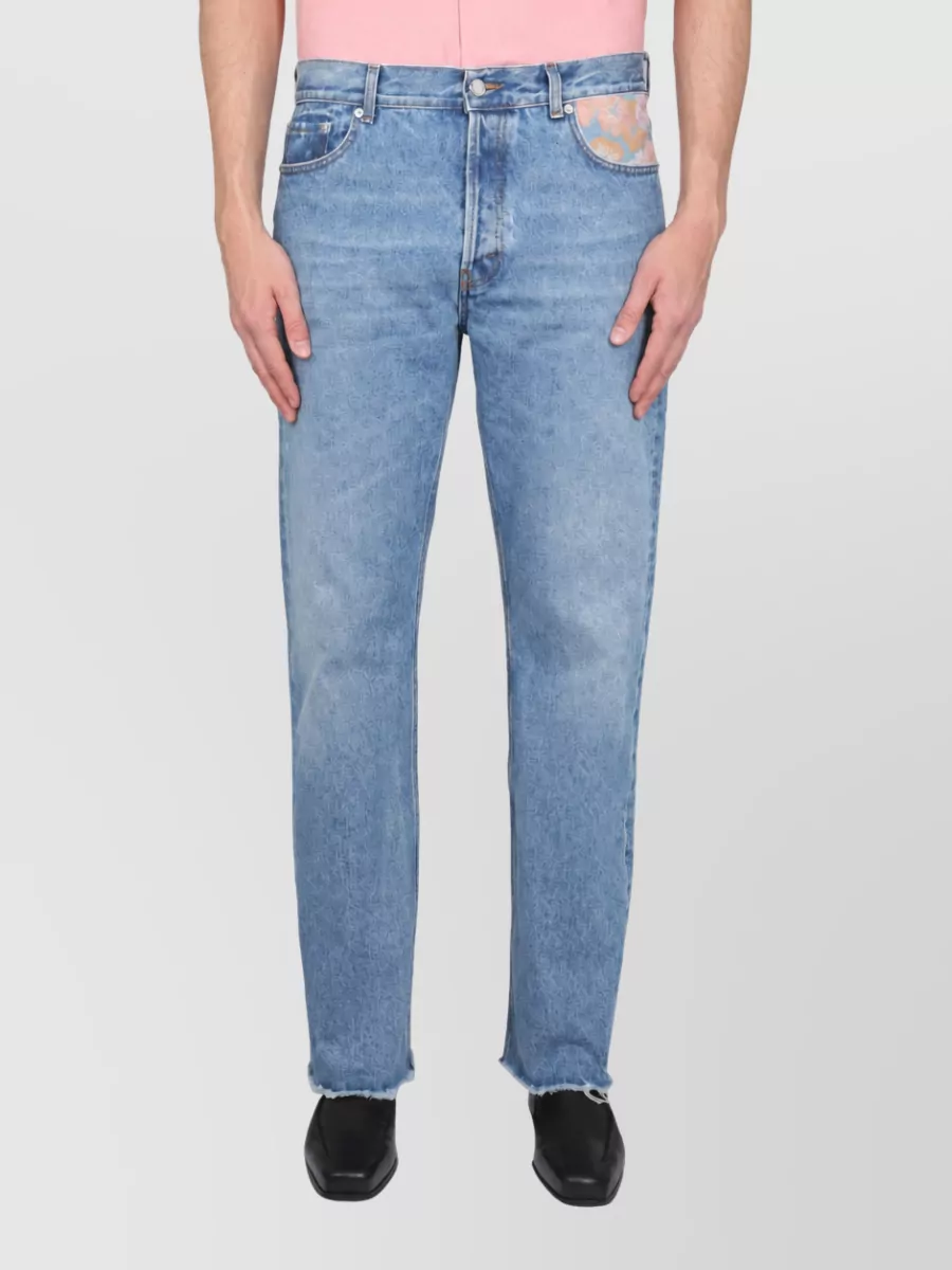 Séfr floral-print denim straight-leg jeans
