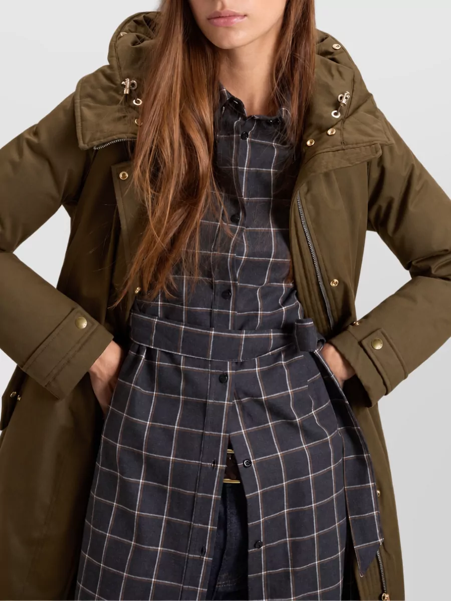 Woolrich Faux Fur Trim Hooded Puffer Jacket