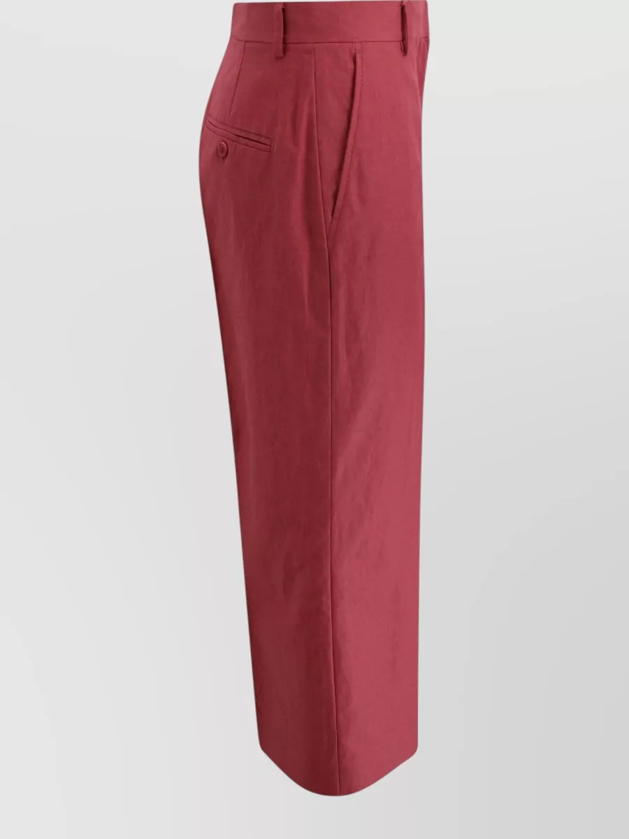 Weekend Max Mara Palazzo Trousers Cotton Twill Wide Leg In Orange