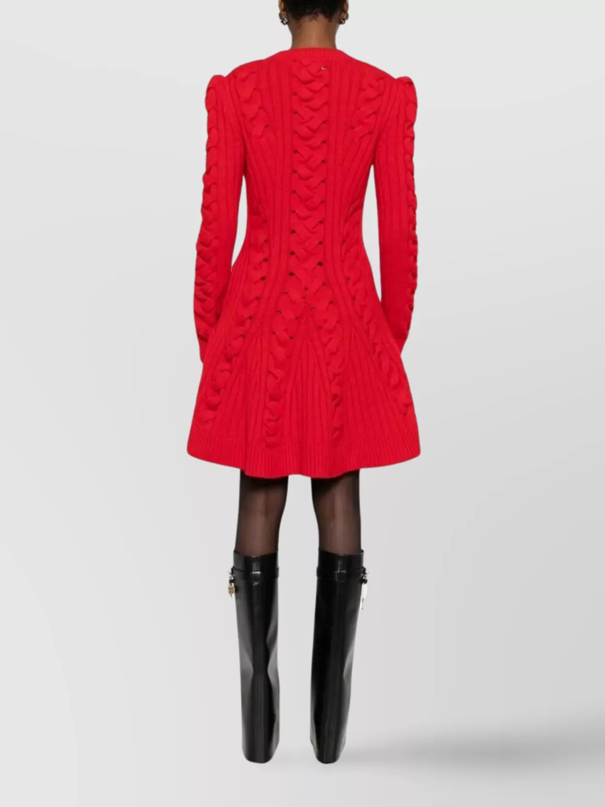 Alexander Mcqueen Cashmere Blend Cable Knit Mini Dress