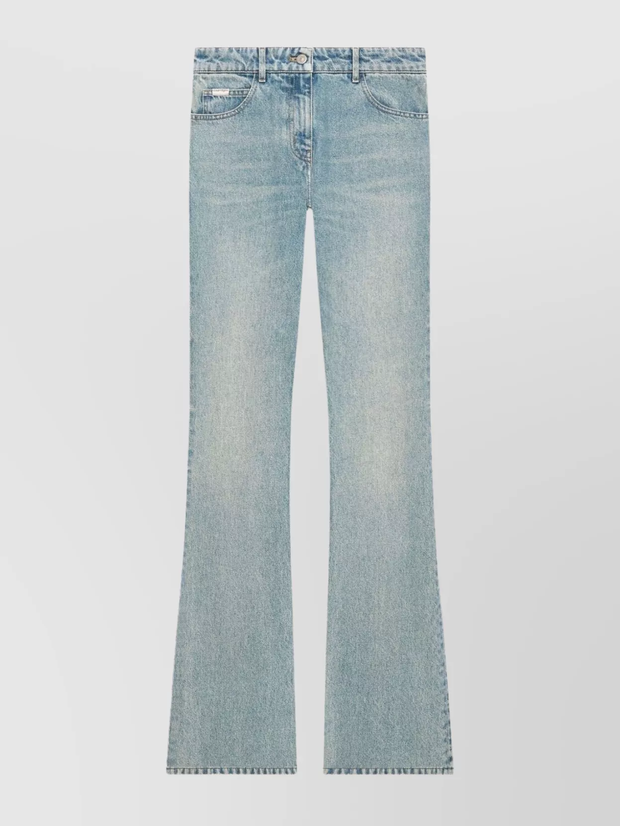 Courrèges Flared Light Wash Five-pocket Trousers In Blue