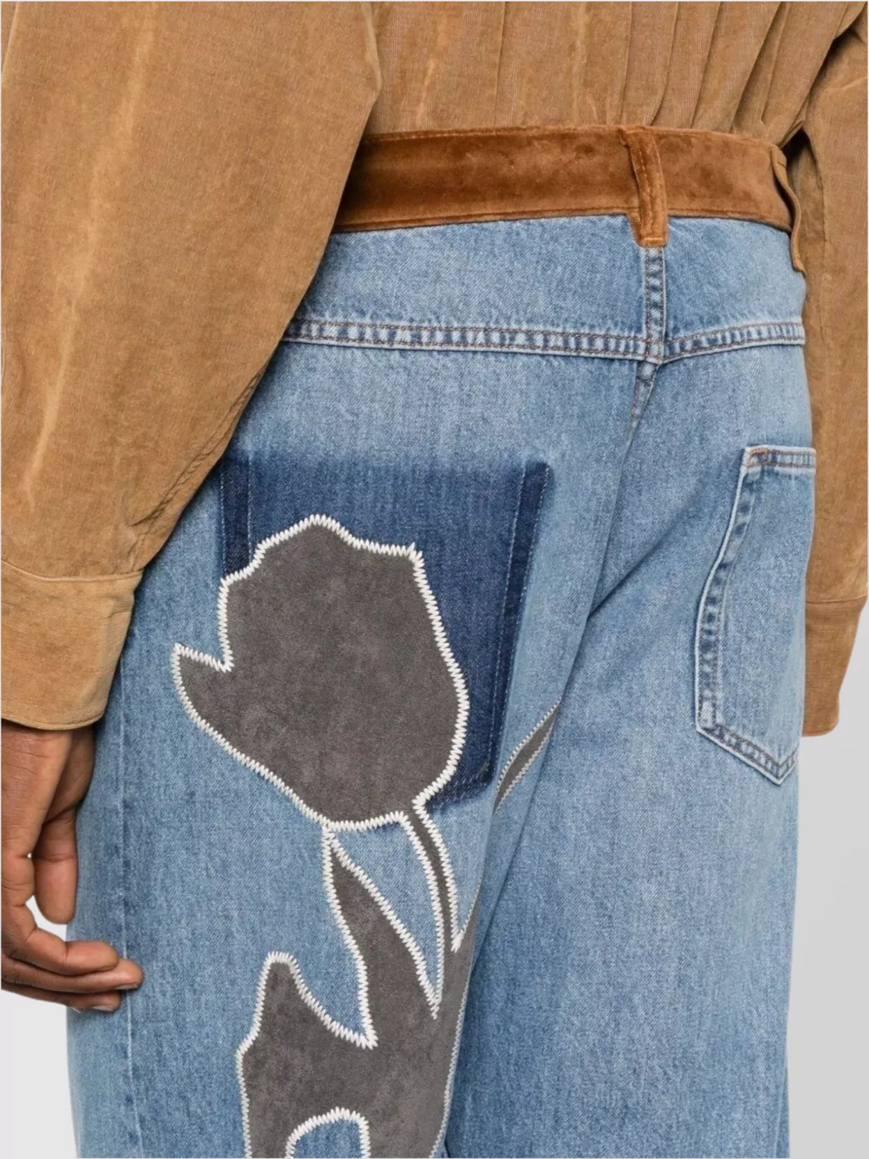 Marni Floral Appliques Trousers Contrast Waistband