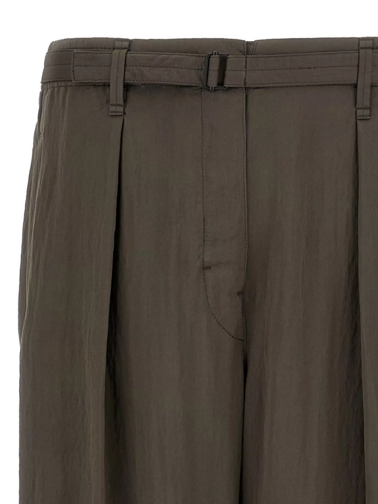 Lemaire Pleated Waistband Trousers With Practical Pockets In Brown