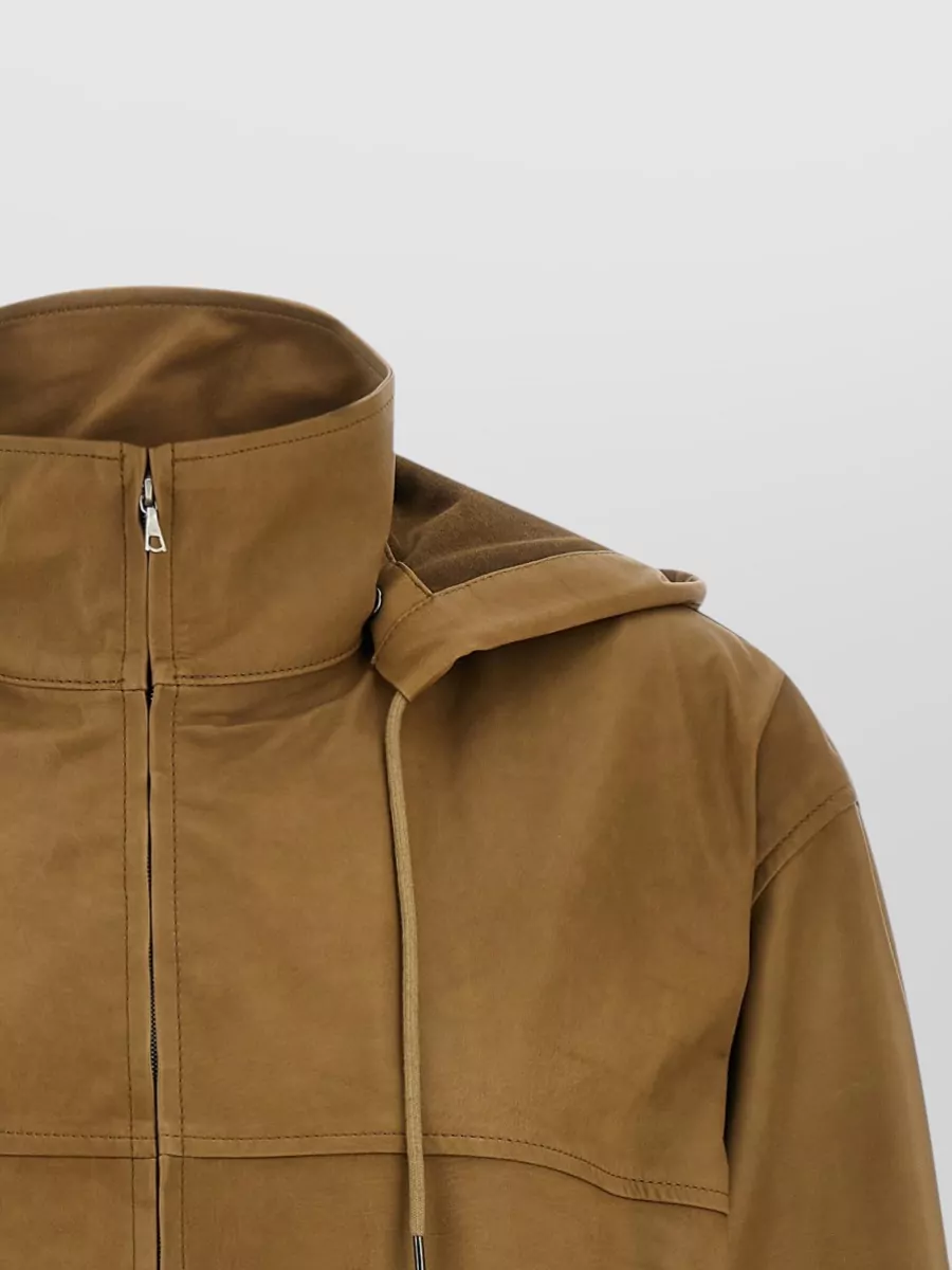 Auralee Leather Oversized Coat
