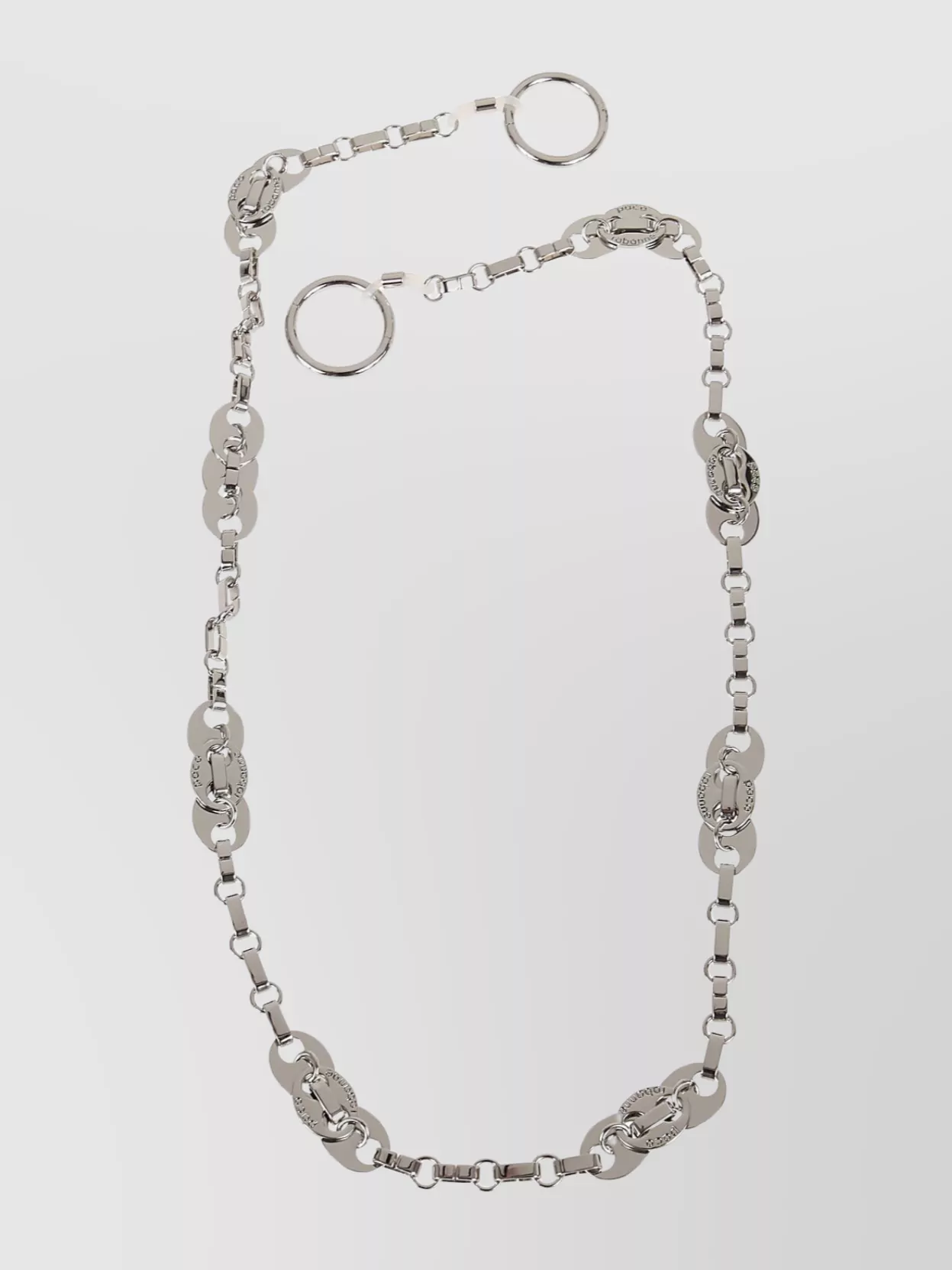 Shop Rabanne Circular Pendant Chain Link Necklace In Grey