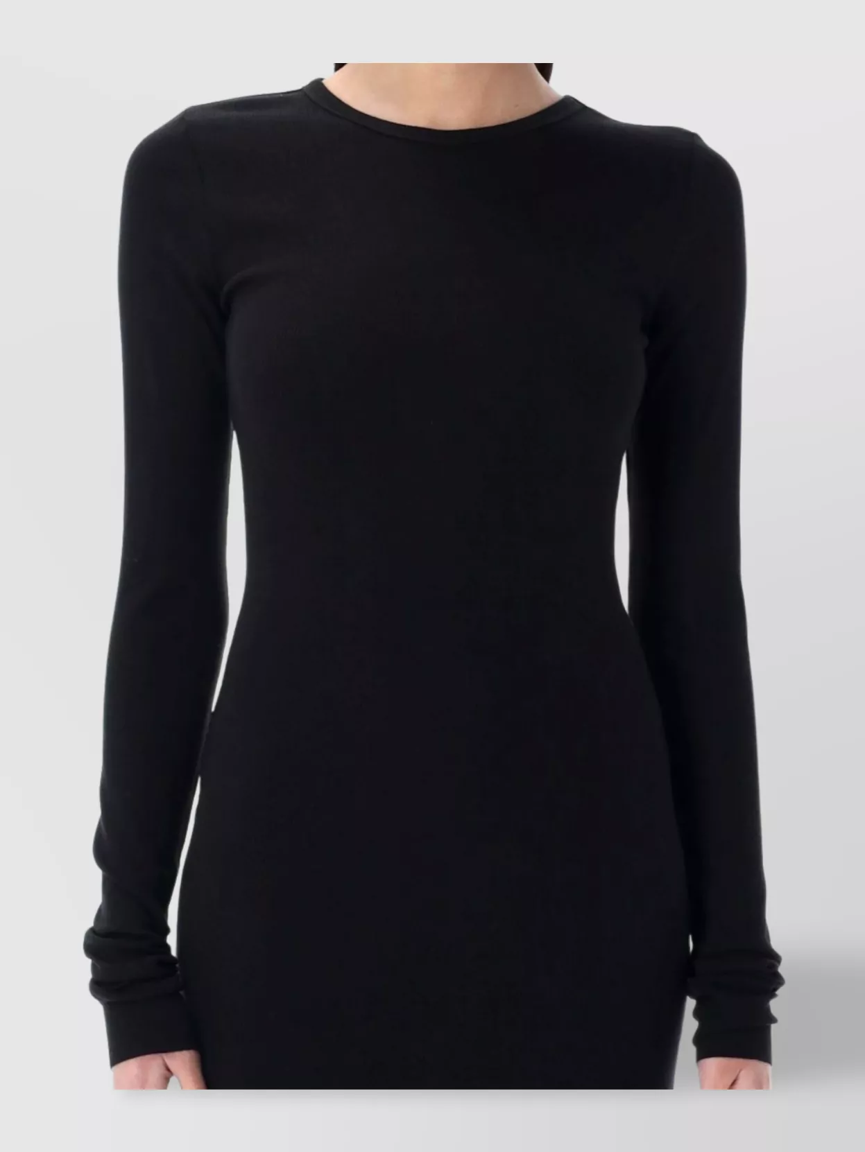 Éterne Ribbed Texture Crewneck Mini Dress