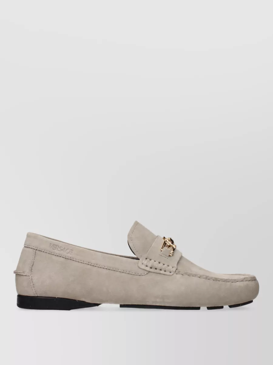Versace Suede Leather Driver Loafers
