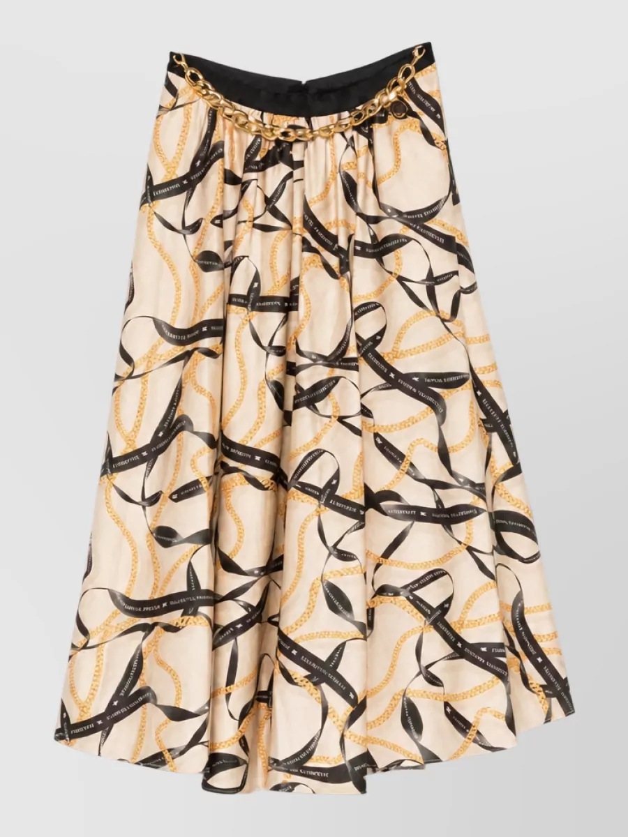 Elisabetta Franchi chain-print midi skirt