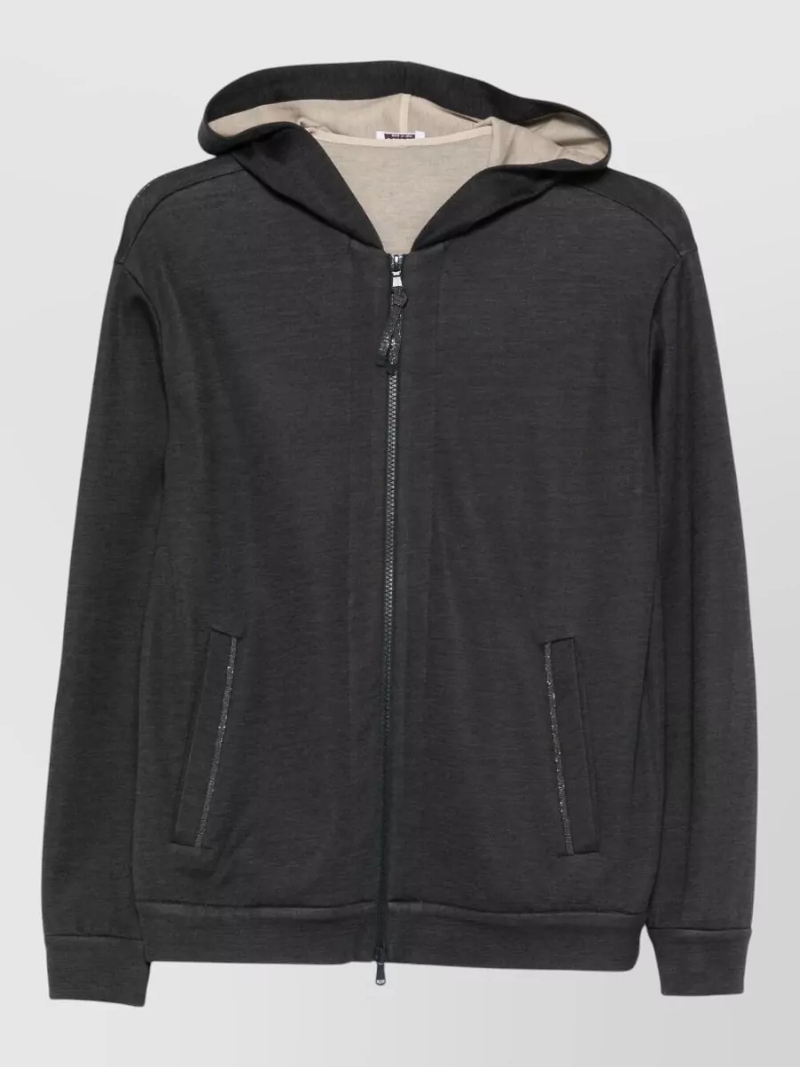Brunello Cucinelli Hoodie Made From Cotton And Silk In Black