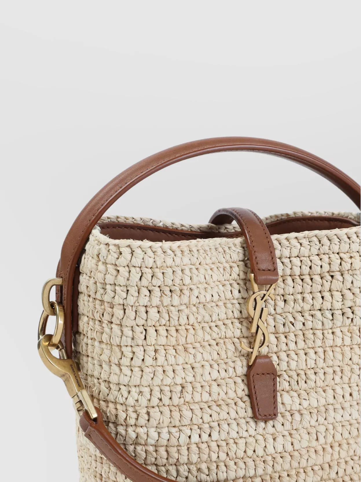 Saint Laurent Mini 37 Raffia Shoulder Bag