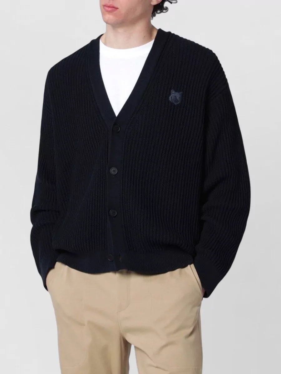 Maison Kitsuné cotton ribbed cardigan
