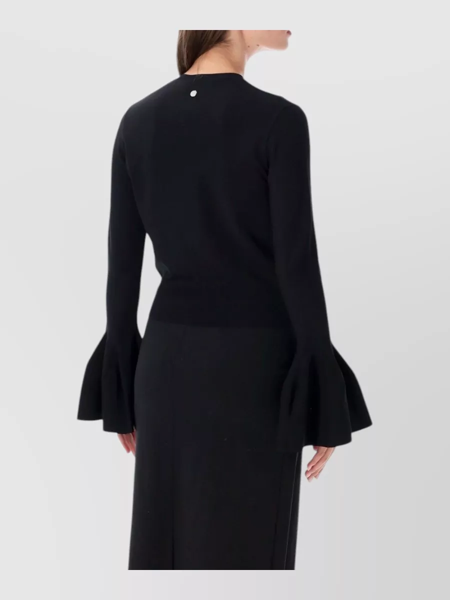 Stella Mccartney Compact Knit Bell Sleeve Cardigan