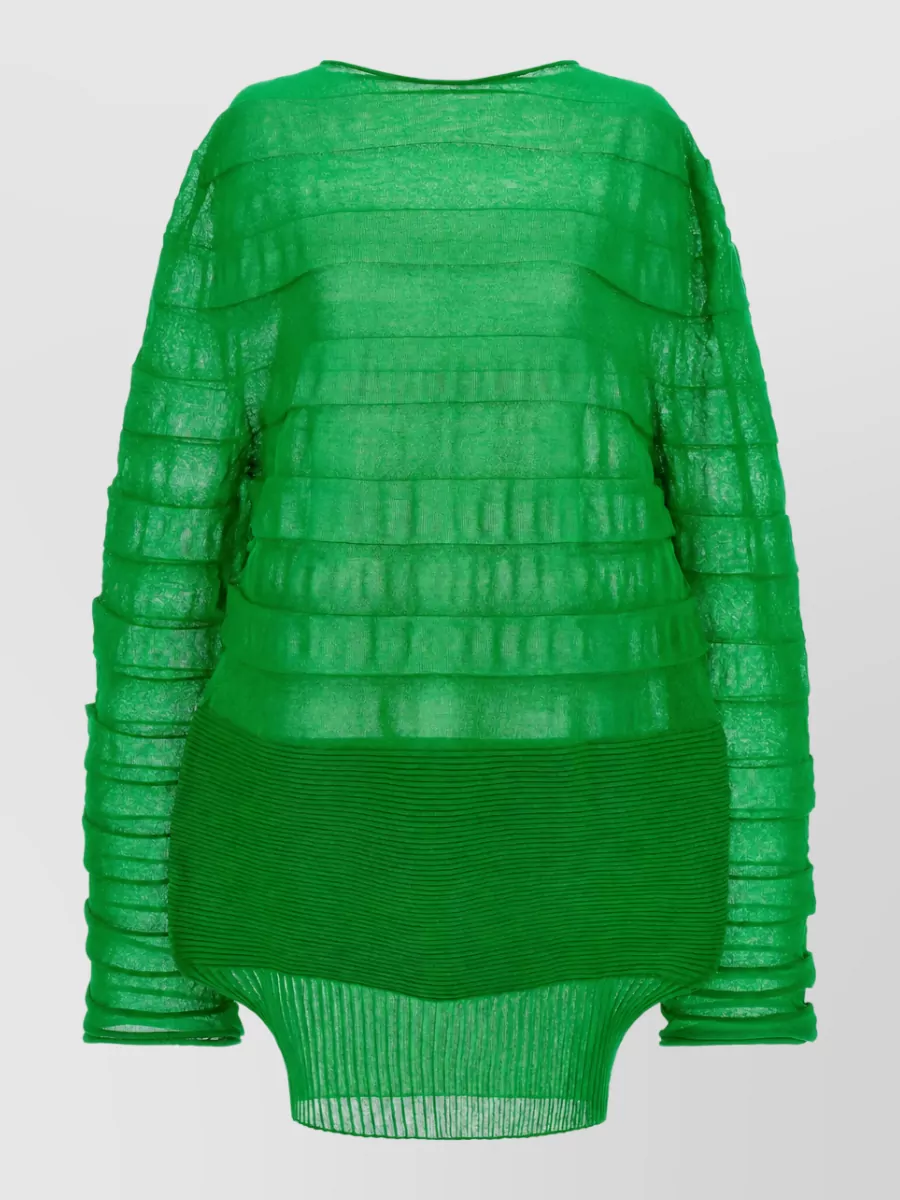 Issey Miyake Moving knit asymmetric hem sweatshirt
