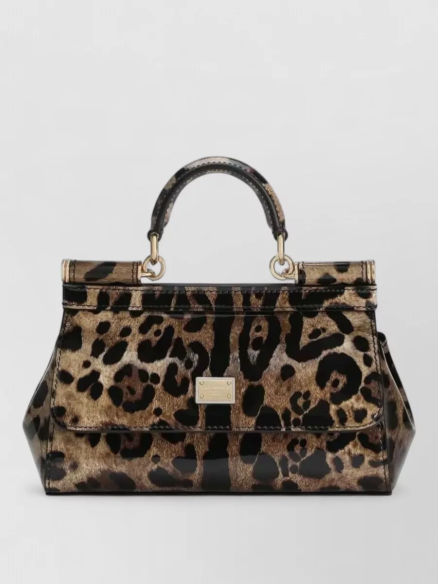 Dolce&Gabbana Sicily Mini Leather Leopard-Print Shoulder Bag