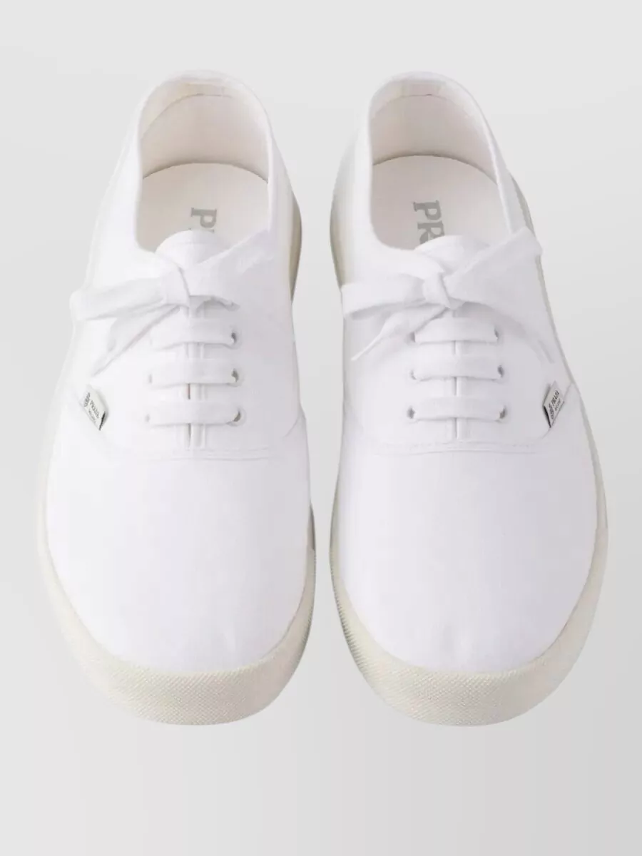 Prada Cotton Drill Low-Top Sneakers