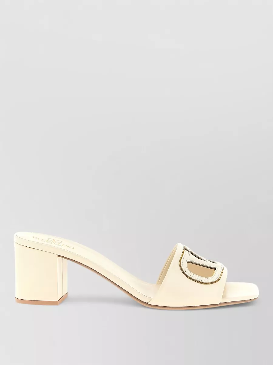 Valentino Garavani Vlogo Signature Block Heel Open Toe Slides