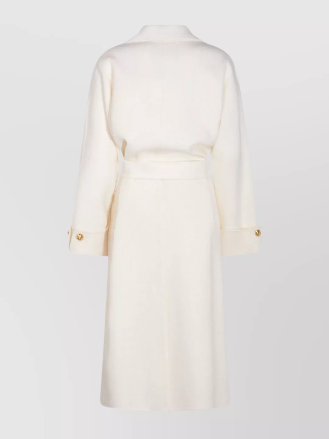 Elisabetta Franchi Long Coat With Belt And Gold Buttons